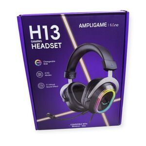 Fifine Ampligame H13 Gaming Headset USB Black RGB 7.1 Boom Mic Over Ear